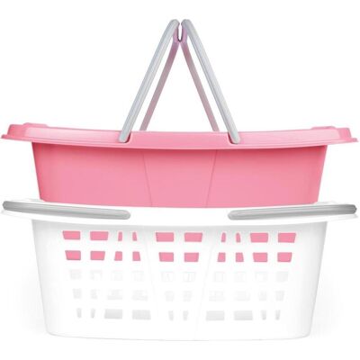 Beldray, Panier à linge, LA030450CRNFPEU7 Set Of Two Laundry Baskets, White/Blue (26 l) - Publicité Beldray, Panier à linge, LA030450CRNFPEU7 Set Of Two Laundry Baskets, White/Blue (26 l) - Publicité