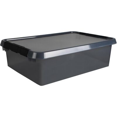 Helit, Boîte de rangement, Aufbewahrungsbox Comfort-line, 32L, grau-transparent (40 cm, 32 l) - Publicité Helit, Boîte de rangement, Aufbewahrungsbox Comfort-line, 32L, grau-transparent (40 cm, 32 l) - Publicité