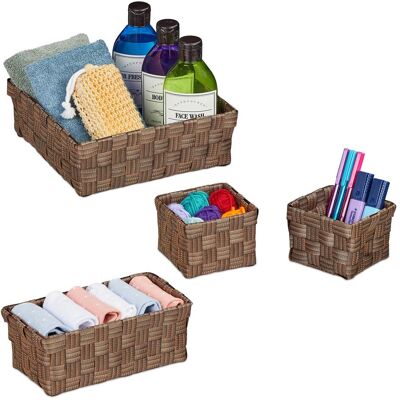 Relaxdays, Corbeille de rangement, 4x panier de rangement (23.50 cm, 4x) - Publicité Relaxdays, Corbeille de rangement, 4x panier de rangement (23.50 cm, 4x) - Publicité