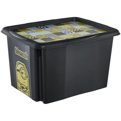 keeeper, Boîte de rangement, Aufbewahrungsbox karolina Minions Mosaic, 30 Liter Dreh-/Stapelbox mit Deckel, aus PP, schwarz, m (35 cm, 30 l) - Publicité keeeper, Boîte de rangement, Aufbewahrungsbox karolina Minions Mosaic, 30 Liter Dreh-/Stapelbox mit Deckel, aus PP, schwarz, m (35 cm, 30 l) - Publicité