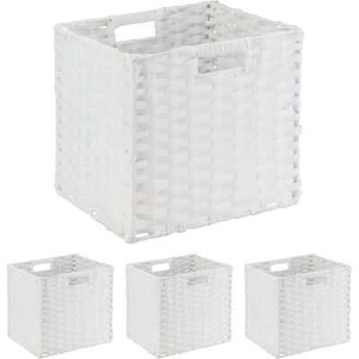 Relaxdays Lot de 4 Cestas de Rangement - Design Tressé - Publicité Relaxdays Lot de 4 Cestas de Rangement - Design Tressé - Publicité