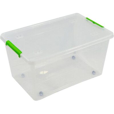 ART Plast, Boîte de rangement, Multipurpose transparent box with wheels 44 l - 58,5 x 39 x 30 cm (39 cm, 44 l, 7x) - Publicité ART Plast, Boîte de rangement, Multipurpose transparent box with wheels 44 l - 58,5 x 39 x 30 cm (39 cm, 44 l, 7x) - Publicité