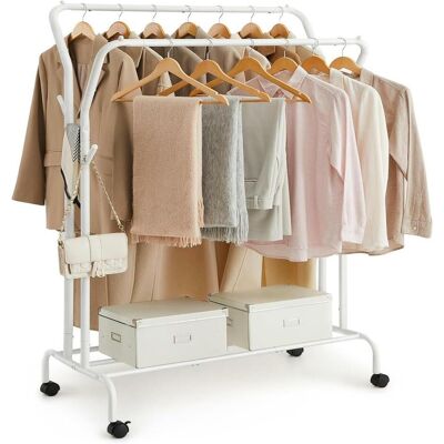 Songmics, Garde-robe + portant, Vestiaire sur roulettes - Publicité Songmics, Garde-robe + portant, Vestiaire sur roulettes - Publicité
