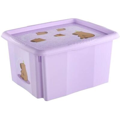 keeeper, Boîte de rangement, Aufbewahrungsbox karolina Capybara, 24 Liter Dreh-/Stapelbox mit Deckel, aus PP, soft purple, mit (35.50 cm, 24 l) - Publicité keeeper, Boîte de rangement, Aufbewahrungsbox karolina Capybara, 24 Liter Dreh-/Stapelbox mit Deckel, aus PP, soft purple, mit (35.50 cm, 24 l) - Publicité