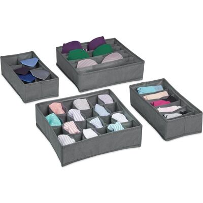 Relaxdays, Boîte de rangement, Organiseur de sous-vêtements (32 cm, 9.20 l, 4x) - Publicité Relaxdays, Boîte de rangement, Organiseur de sous-vêtements (32 cm, 9.20 l, 4x) - Publicité
