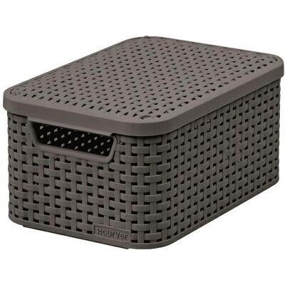 Curver Corbeille de rangement, Panier Style 6L S Couvercle Anthracite (19.40 cm) - Publicité Curver Corbeille de rangement, Panier Style 6L S Couvercle Anthracite (19.40 cm) - Publicité