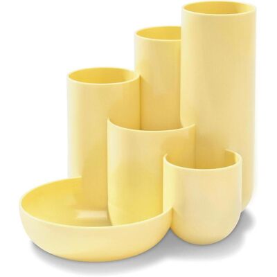 Han, Bureau : accessoires, Organiseur de bureau CAMPUS jaune pastel Polystyrène 5 compartiments 13,1 x 15,4 x 13,7 cm - Publicité Han, Bureau : accessoires, Organiseur de bureau CAMPUS jaune pastel Polystyrène 5 compartiments 13,1 x 15,4 x 13,7 cm - Publicité
