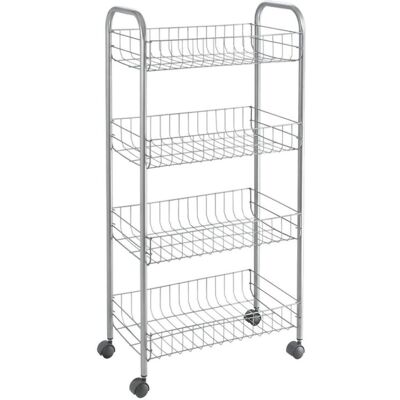 Metaltex, Desserte, Ascona 4 Tier Trolley Avec 4 roues pivotantes - Publicité Metaltex, Desserte, Ascona 4 Tier Trolley Avec 4 roues pivotantes - Publicité