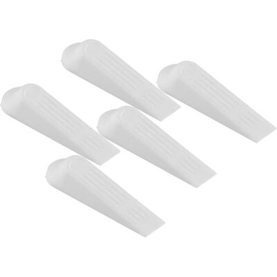 Ensemble de 5 cales-portes en plastique blanc - Protection des portes et sols - Publicité Ensemble de 5 cales-portes en plastique blanc - Protection des portes et sols - Publicité