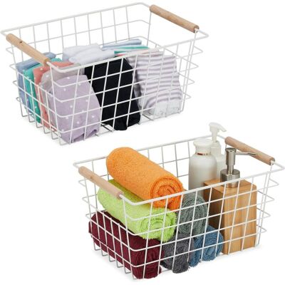 Relaxdays, Corbeille de rangement, 2x panier métallique (31 cm, 2x) - Publicité Relaxdays, Corbeille de rangement, 2x panier métallique (31 cm, 2x) - Publicité
