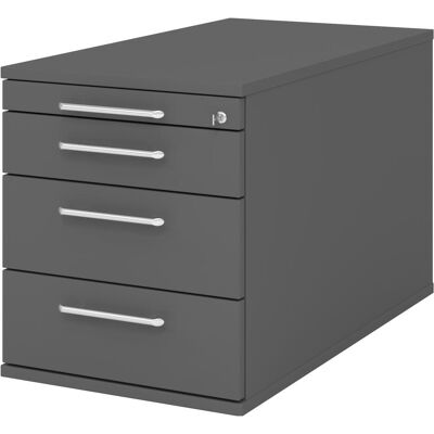 HAMMERBACHER Solid TC30 Conteneur à roulettes - 4 tiroirs - Graphite - Rangement Bureau - Publicité HAMMERBACHER Solid TC30 Conteneur à roulettes - 4 tiroirs - Graphite - Rangement Bureau - Publicité
