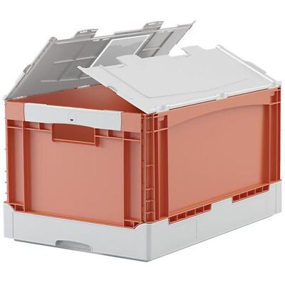 Bito, Boîte de rangement, Bac pliant EQ, avec poignées évidées, fond lisse et couvercle, L x l x h 600 x (40 cm, 64 l) - Publicité Bito, Boîte de rangement, Bac pliant EQ, avec poignées évidées, fond lisse et couvercle, L x l x h 600 x (40 cm, 64 l) - Publicité
