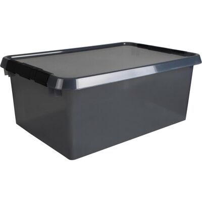 Helit, Boîte de rangement, Aufbewahrungsbox Comfort-line, 45L, grau-transparent (40 cm, 45 l) - Publicité Helit, Boîte de rangement, Aufbewahrungsbox Comfort-line, 45L, grau-transparent (40 cm, 45 l) - Publicité