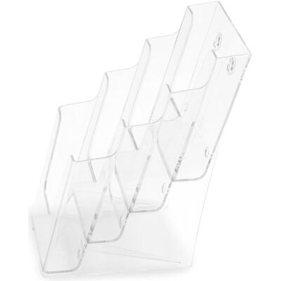 Deflecto, Présentoir, Porte-brochures, DIN long vertical, 4 compartiments, transparent (DL) - Publicité Deflecto, Présentoir, Porte-brochures, DIN long vertical, 4 compartiments, transparent (DL) - Publicité