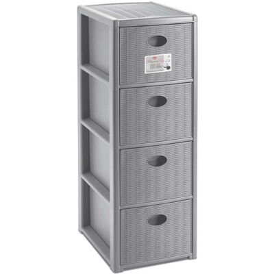 Kerbl, Commode + buffet, Stefanplast Elegance Slim Rattan 4 tiroirs (29 x 37 x 80 cm) - Publicité Kerbl, Commode + buffet, Stefanplast Elegance Slim Rattan 4 tiroirs (29 x 37 x 80 cm) - Publicité