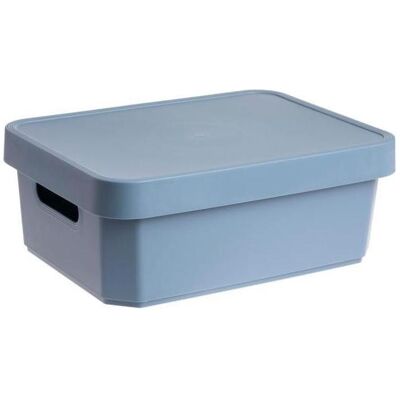 Domoletti, Boîte de rangement, CAVE BOX11L COUVERCLE BLEU NORDIQUE 36X27X13CM (27 cm) - Publicité Domoletti, Boîte de rangement, CAVE BOX11L COUVERCLE BLEU NORDIQUE 36X27X13CM (27 cm) - Publicité