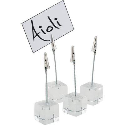 APS, Bureau : accessoires, Porte-cartes, lot de 4, acrylique - Publicité APS, Bureau : accessoires, Porte-cartes, lot de 4, acrylique - Publicité
