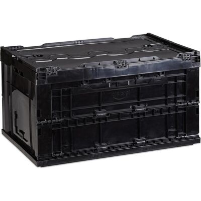 Relaxdays, Boîte de rangement, Boîte de Transport Pliable couvercle (58.50 cm, 60 l, 1x) - Publicité Relaxdays, Boîte de rangement, Boîte de Transport Pliable couvercle (58.50 cm, 60 l, 1x) - Publicité