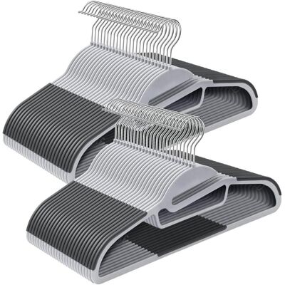 Songmics, Cintres, Kleiderbügel Kunststoff 50er Set Non Slip Grau (50x) - Publicité Songmics, Cintres, Kleiderbügel Kunststoff 50er Set Non Slip Grau (50x) - Publicité