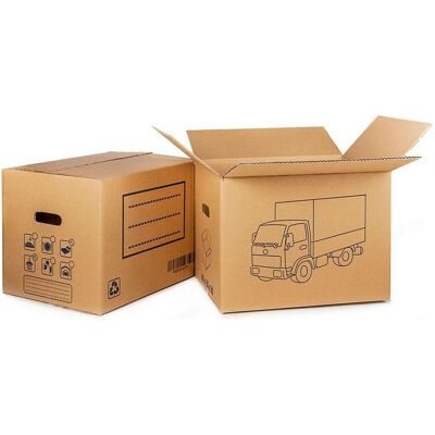 Fun&Go, Boîte de rangement, Carton de déménagement (1x, 60 x 40 x 40 cm) - Publicité Fun&Go, Boîte de rangement, Carton de déménagement (1x, 60 x 40 x 40 cm) - Publicité