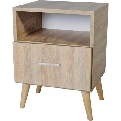 ADRK Furniture, Table de chevet, LOGAN Table de nuit avec tiroir (40 x 37 x 53 cm) - Publicité ADRK Furniture, Table de chevet, LOGAN Table de nuit avec tiroir (40 x 37 x 53 cm) - Publicité