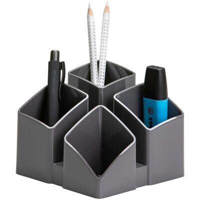 Han, Bureau : accessoires, SCALA 17450-191 Pot à crayons gris foncé Nombre de compartiments : 4 - Publicité Han, Bureau : accessoires, SCALA 17450-191 Pot à crayons gris foncé Nombre de compartiments : 4 - Publicité