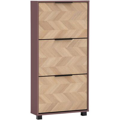 Schildmeyer, Armoire à chaussures, Piazza Schuhkipper Schuhschrank 3 Klappen Mauve / Fischgraeten Dekor (59.80 x 19.55 x 124.50 cm) - Publicité Schildmeyer, Armoire à chaussures, Piazza Schuhkipper Schuhschrank 3 Klappen Mauve / Fischgraeten Dekor (59.80 x 19.55 x 124.50 cm) - Publicité