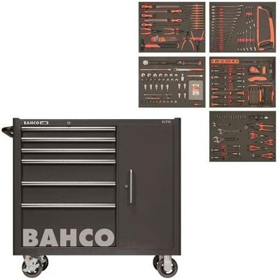 Bahco Rangement d’outils : accessoires, Servante d'atelier à 6 tiroirs avec armoire, équipée de 237 outils (1475KXL6CBFF1SD) - Publicité Bahco Rangement d’outils : accessoires, Servante d'atelier à 6 tiroirs avec armoire, équipée de 237 outils (1475KXL6CBFF1SD) - Publicité