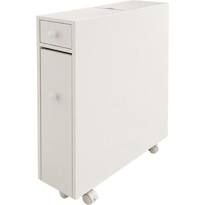 Relaxdays, Étagère de salle de bain, Armoire niche à roulettes, étroite (16 x 48 x 58 cm) - Publicité Relaxdays, Étagère de salle de bain, Armoire niche à roulettes, étroite (16 x 48 x 58 cm) - Publicité