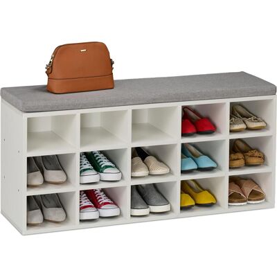 Relaxdays, Armoire à chaussures, Banc chaussures (105 x 30 x 48 cm) - Publicité Relaxdays, Armoire à chaussures, Banc chaussures (105 x 30 x 48 cm) - Publicité