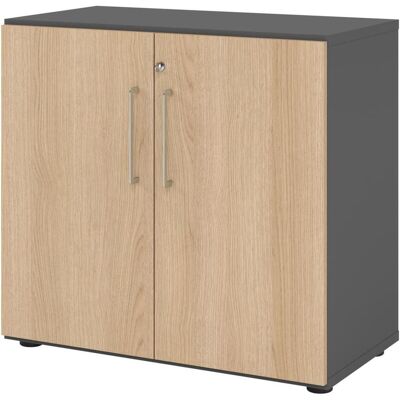 Armoire à portes et serrure - 928T2 - Graphit/Eiche - Publicité Armoire à portes et serrure - 928T2 - Graphit/Eiche - Publicité