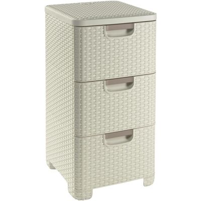 Curver Boîte de rangement, STYLE Tour à tiroirs 3x14L crème (37.80 cm, 84.90 l) - Publicité Curver Boîte de rangement, STYLE Tour à tiroirs 3x14L crème (37.80 cm, 84.90 l) - Publicité