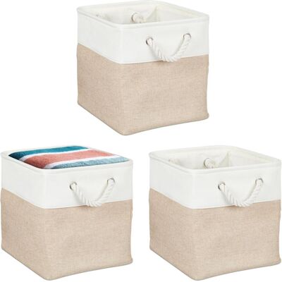 Relaxdays, Corbeille de rangement, 3x panier de rangement (28 cm, 3x) - Publicité Relaxdays, Corbeille de rangement, 3x panier de rangement (28 cm, 3x) - Publicité