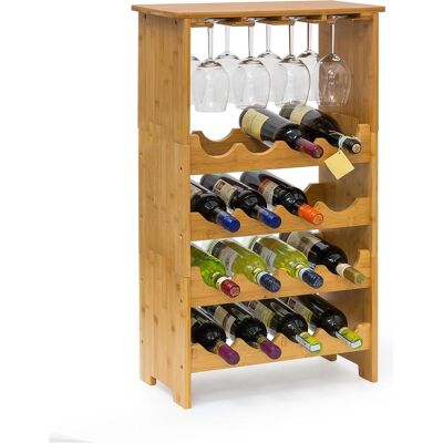 Relaxdays, Étagère à vin, Bambou (16 bouteilles, 24 x 50 x 84 cm) - Publicité Relaxdays, Étagère à vin, Bambou (16 bouteilles, 24 x 50 x 84 cm) - Publicité