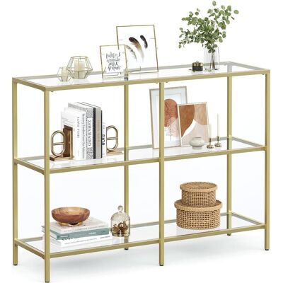 Songmics, Console, Konsolentisch Regal 3 Ablagen Metallrahmen Gold (100 x 30 x 73 cm) - Publicité Songmics, Console, Konsolentisch Regal 3 Ablagen Metallrahmen Gold (100 x 30 x 73 cm) - Publicité
