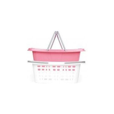 Beldray, Panier à linge, LA030450PNKFPEU7 Set aus zwei Wäschekörben, Weiss/Rosa (26 l) - Publicité Beldray, Panier à linge, LA030450PNKFPEU7 Set aus zwei Wäschekörben, Weiss/Rosa (26 l) - Publicité