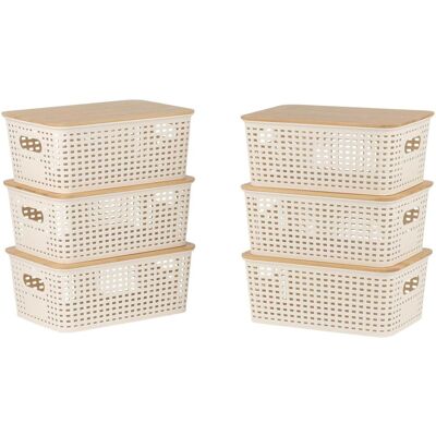 Relaxdays, Boîte de rangement, boîte rangement (25.50 cm, 6x) - Publicité Relaxdays, Boîte de rangement, boîte rangement (25.50 cm, 6x) - Publicité