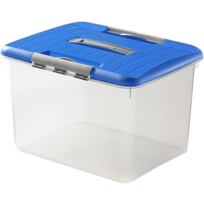Curver Boîte de rangement, Optima Box Blue 30l Avec Poignée (34 cm, 30 l) - Publicité Curver Boîte de rangement, Optima Box Blue 30l Avec Poignée (34 cm, 30 l) - Publicité