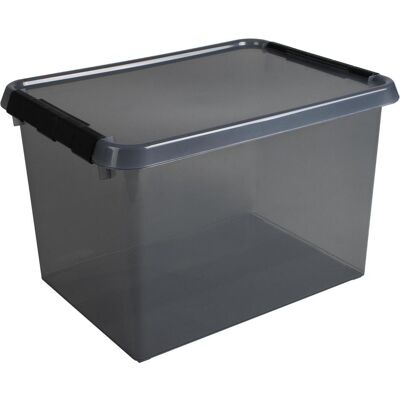 Helit, Boîte de rangement, Aufbewahrungsbox Comfort-line, 22L, grau-transparent (30 cm, 22 l) - Publicité Helit, Boîte de rangement, Aufbewahrungsbox Comfort-line, 22L, grau-transparent (30 cm, 22 l) - Publicité