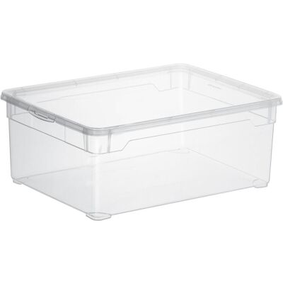 Rotho, Boîte de rangement, Clair (26 cm, 10 l, 1x) - Publicité Rotho, Boîte de rangement, Clair (26 cm, 10 l, 1x) - Publicité
