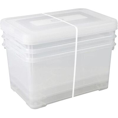 Ensemble de Boîtes de Rangement Curver 50L - Transparent - Publicité Ensemble de Boîtes de Rangement Curver 50L - Transparent - Publicité