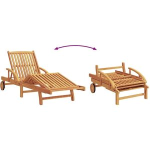 Vidaxl Chaise longue pliante en bois de teck avec coussin rouge - Chaise longue - Publicité Vidaxl Chaise longue pliante en bois de teck avec coussin rouge - Chaise longue - Publicité