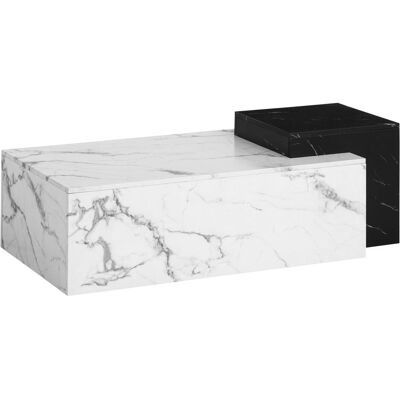 IKEA Table Basse à Deux Niveaux en Marbre Noir et Blanc - Coffee Table - Publicité IKEA Table Basse à Deux Niveaux en Marbre Noir et Blanc - Coffee Table - Publicité