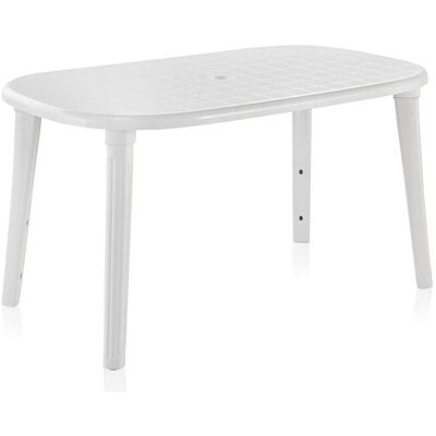 SHAF Table de Jardin Cancún 140 Blanc - Table Extérieur - Publicité SHAF Table de Jardin Cancún 140 Blanc - Table Extérieur - Publicité