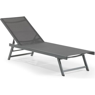 LECO - Elina - Anthracite - Pieds pliants - Chaise longue jardin - Publicité LECO - Elina - Anthracite - Pieds pliants - Chaise longue jardin - Publicité
