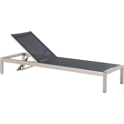 Beliani, Chaise longue, Gartenliege Textilbespannung schwarz FOSSATO (198 cm) - Publicité Beliani, Chaise longue, Gartenliege Textilbespannung schwarz FOSSATO (198 cm) - Publicité