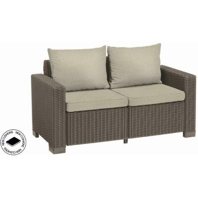Keter, Salon de jardin, CALIFORNIA SOFA 2 SEAT avec coussins de dossier - Publicité Keter, Salon de jardin, CALIFORNIA SOFA 2 SEAT avec coussins de dossier - Publicité