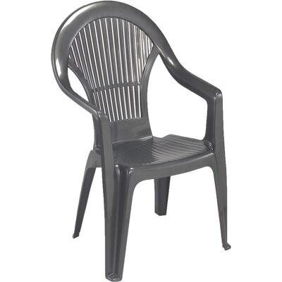 ProGarden, Chaises de jardin, Fauteuil empilable Vega anthracite Entièrement plastique, monobloc, empilable, dossier haut - Publicité ProGarden, Chaises de jardin, Fauteuil empilable Vega anthracite Entièrement plastique, monobloc, empilable, dossier haut - Publicité