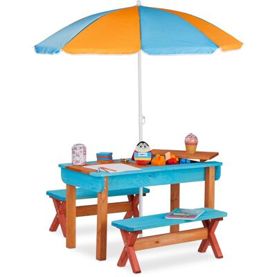 Relaxdays Table de pique-nique pour enfants avec parasol - Publicité Relaxdays Table de pique-nique pour enfants avec parasol - Publicité