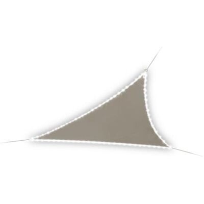 Perel Voile d'ombrage, VOILE DE SOLEIL AVEC ÉCLAIRAGE DEL - TRIANGULAIRE - 3.6 x 3.6 x 3.6 m - TAUPE (360 x 360 cm) - Publicité Perel Voile d'ombrage, VOILE DE SOLEIL AVEC ÉCLAIRAGE DEL - TRIANGULAIRE - 3.6 x 3.6 x 3.6 m - TAUPE (360 x 360 cm) - Publicité